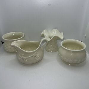 Vintage Geo. Z.‎ Lefton Set Of 4 China 4 Inch Pots #11937A-D